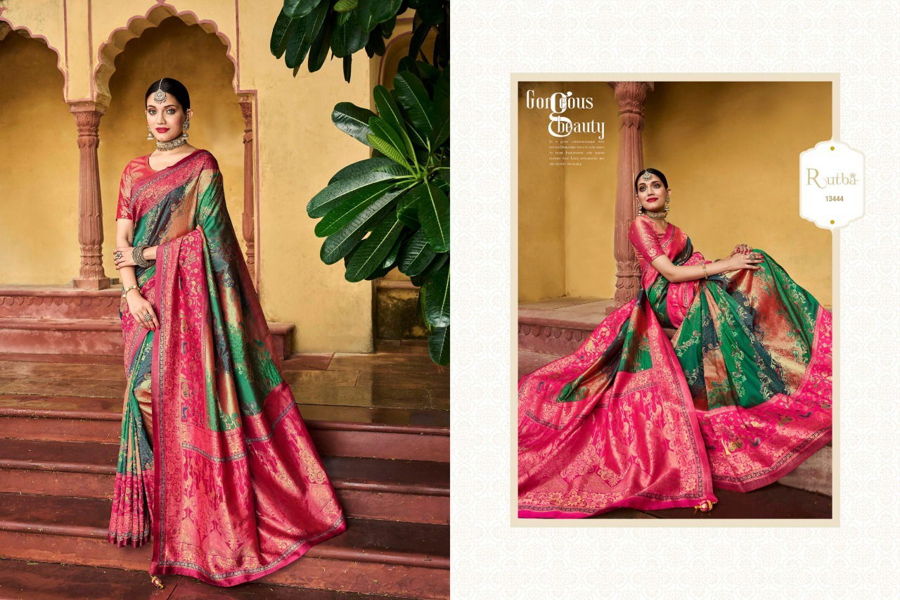 Kg Rutba Vol 5 Designer Kanjivaram Heavy Wedding Wear Wholesale Silk Sarees